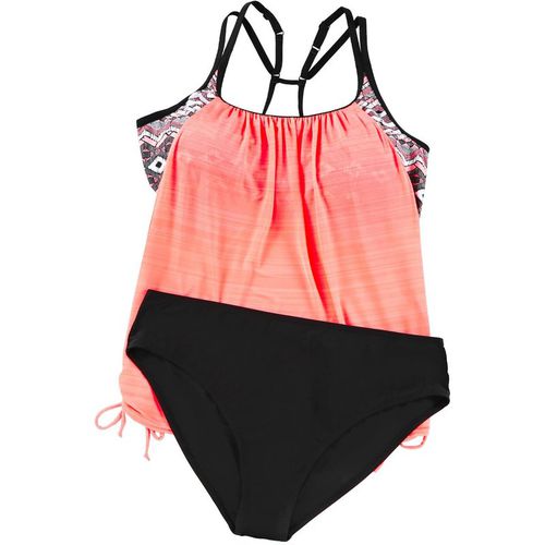 Pink Printed Lined Tankini Swimsuit Women