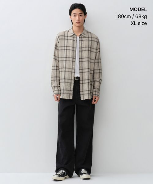 Relaxed Crinkle Ombre Check Shirt