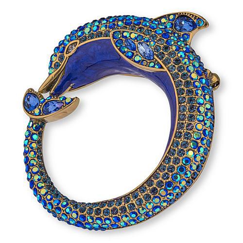 Playful Porpoise Crystal-Encrusted Pin