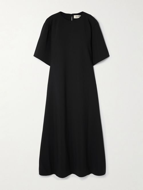 chinese dress ladies Jacquard Puff Sleeve Sweetheart Scuba Maxi Dress - Black main image 0