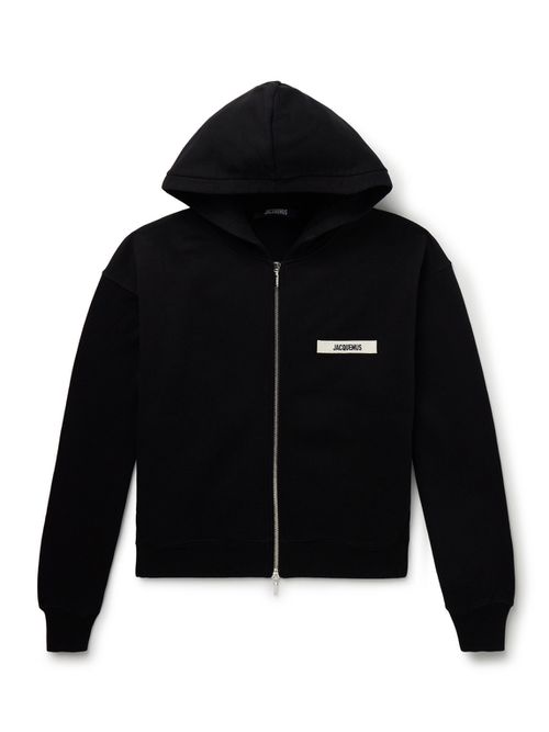 Logo-Embroidered Cotton-Jersey Zip-Up Hoodie