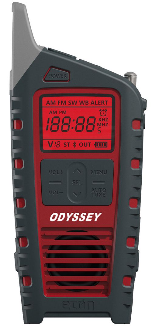 Odyssey All-Band Emergency With Bluetooth & 5 Sources of Power in Red Finish