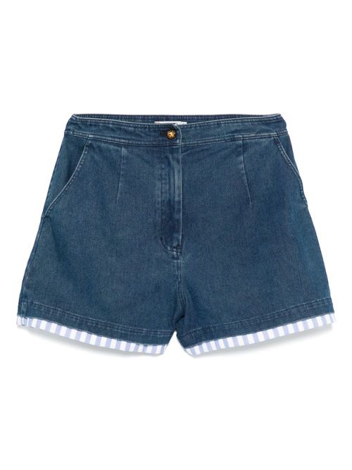 Striped-trim shorts - Blue