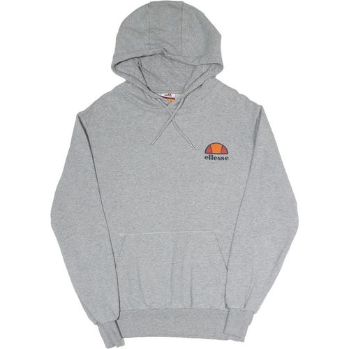 ELLESSE Mens Grey Hoodie S Cotton Blend Pullover Logo Casual Sweatshirt