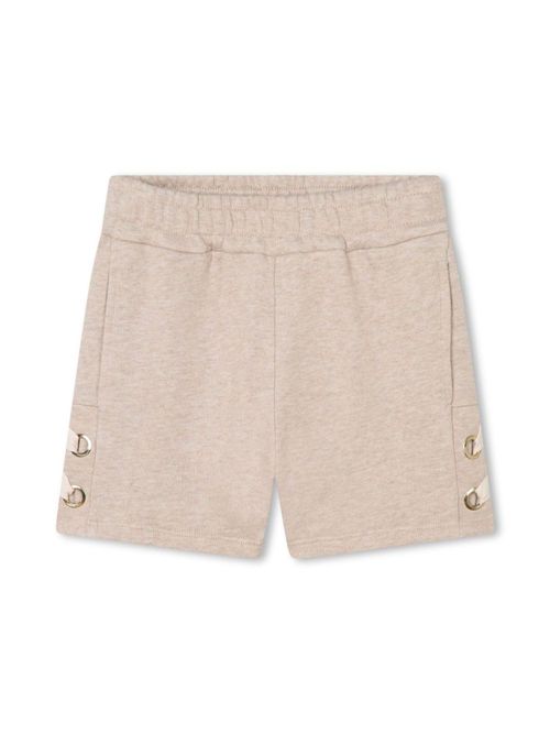 Logo-embroidered cotton shorts - Neutrals