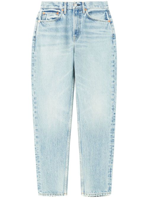 Logo-patch tapered jeans - Blue