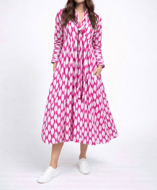 Nora Ikat Dress In Pink