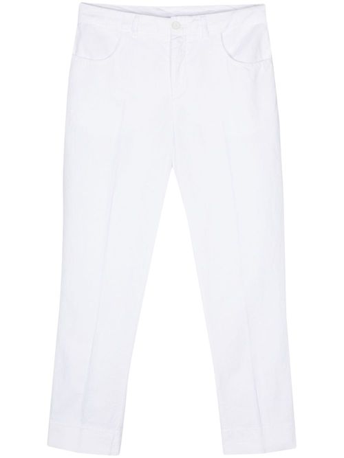 Pressed-crease tapered trousers - White