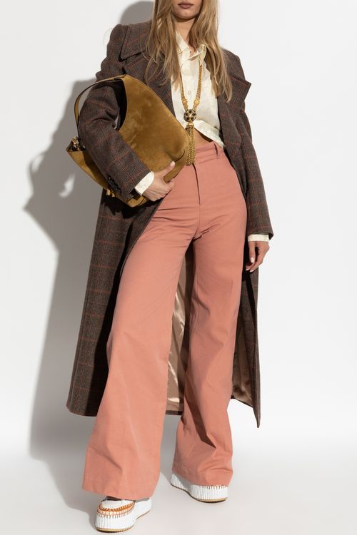 Trousers With Flared Legs, Women's, Pink