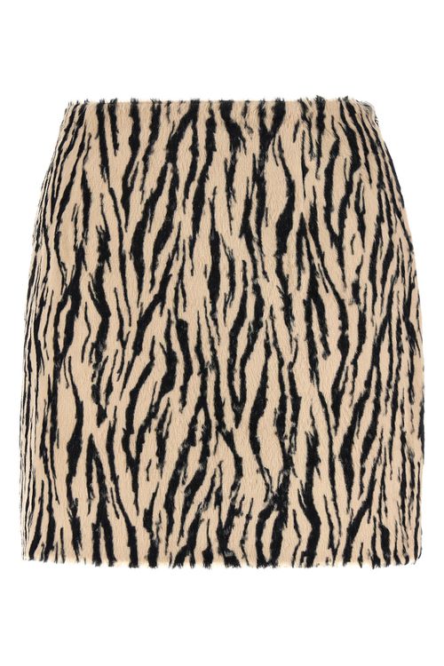 'Printed Faux Fur' Skirt