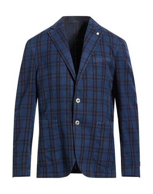 Man Blazer Navy Size 42 Cotton, Linen, Silk