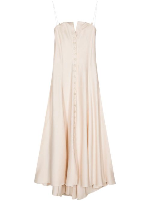 Strapless tailored maxi dress - Neutrals