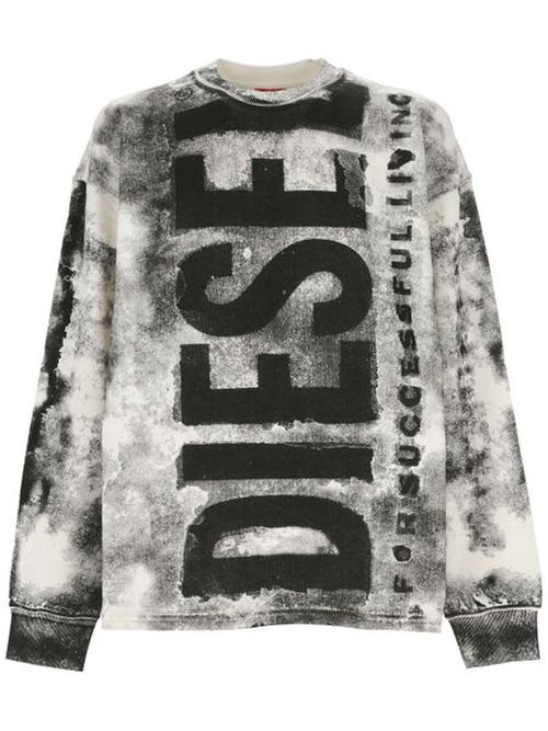 Diesel S-Bunt-Bisc Logo Printed Crewneck Sweatshirt