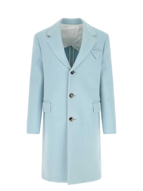 Bottega Veneta Women's Pastel Light-Blue Tricotine Coat in Light Blue | Size 40 | 709408V25K0 Color 8955