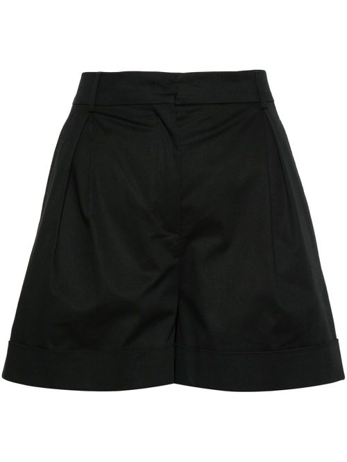 Inverted-pleat shorts - Black
