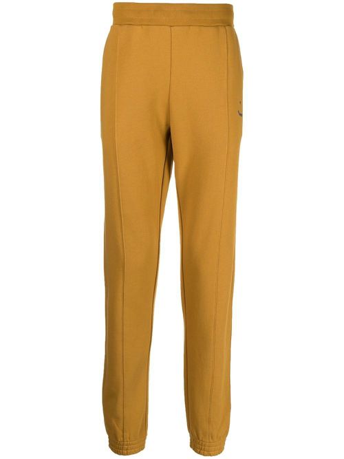 Happy logo-embroidered track pants - Yellow