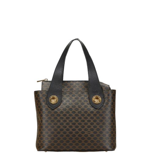 Celine Macadam Black Brown Pvc Leather Handbag Pre-Owned