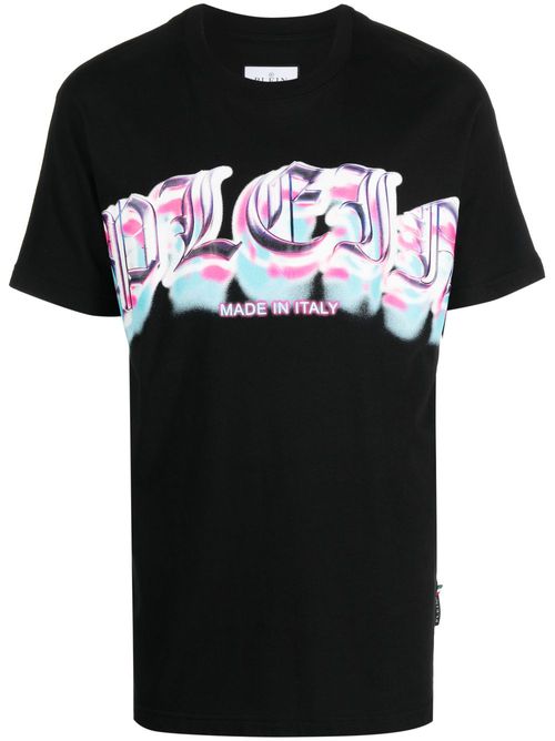 Logo-print short-sleeved T-shirt - Black