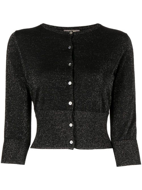 Shimmer-knit cardigan - Black