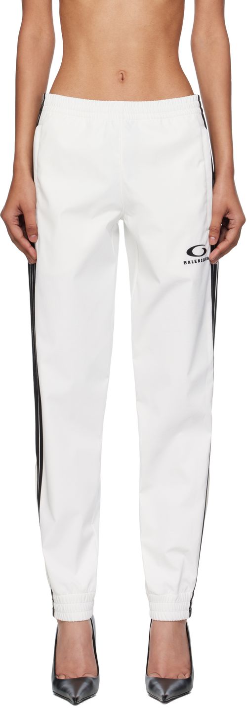 White Striped Track Pants