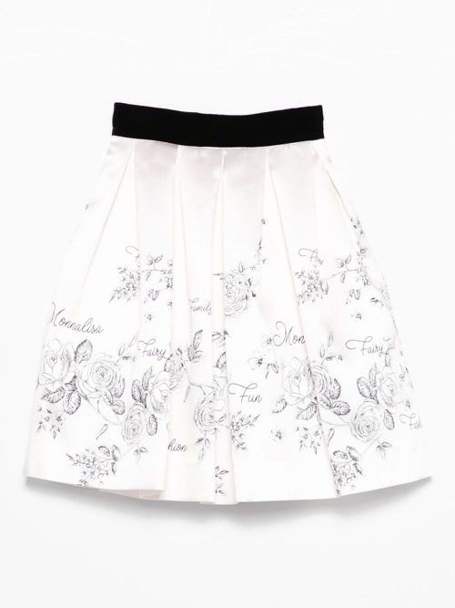 Pleated floral-print skirt - Pink