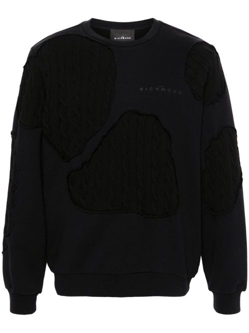 Logo-print patchwork sweatshirt - Black