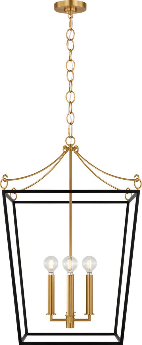 Midnight Black Burnished Brass Lantern from the Carlyle Collection