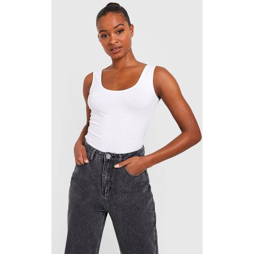 Womens Tall Basic Full Length Wide Strap Vest - White - 6, White