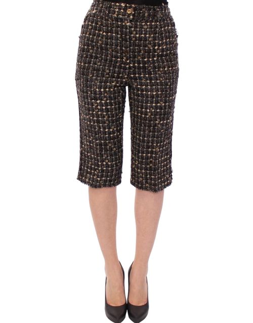 Tweed Bermuda Shorts — Brown
