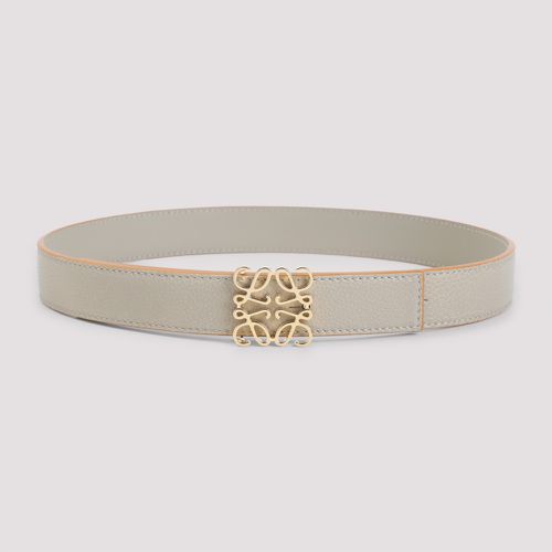 Beige Golden Logo Buckle Belt