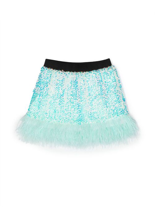 Embellished-sequin iridescent skirt - Blue
