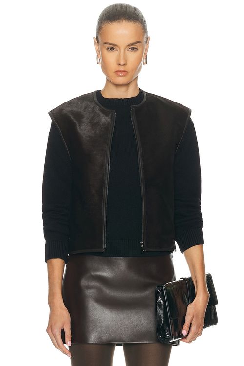 Loulou de Saison Ampas Sleeveless Vest in Coffee - Brown. 42 also , 36