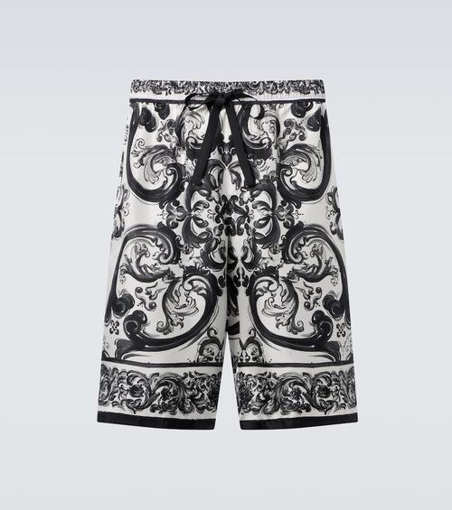 Dolce & Gabbana Majolica silk twill shorts