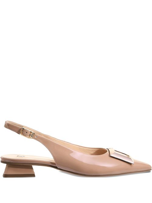 Jenny patent-leather slingback pumps - Neutrals