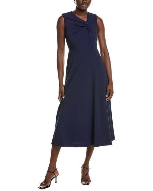 Twist Front A-Line Modern Midi Dress