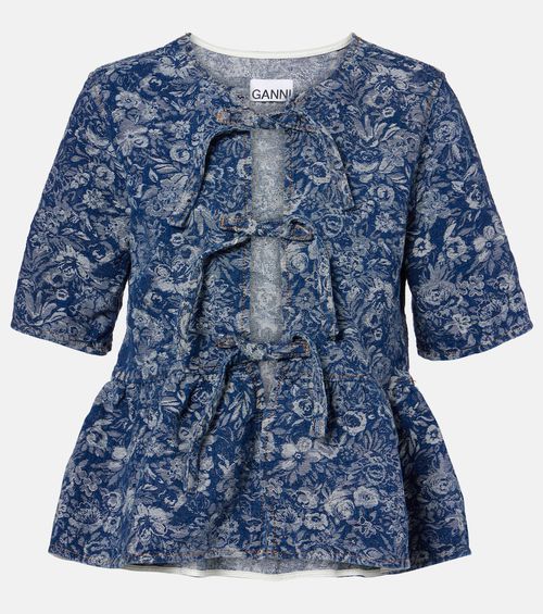 Peplum Tapestry cotton blouse