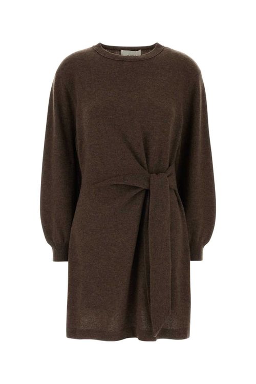 Abrielle Sweater Dress — Brown