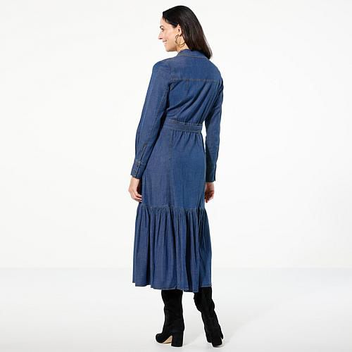 christie brinkley denim dress Perfect Summer day and perfect Summer dress! I love my blue dress from my line @twrhll_ available @hsn hsn.com