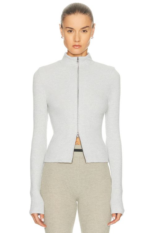 Citizens of Humanity Zip Cardigan in Light Grey