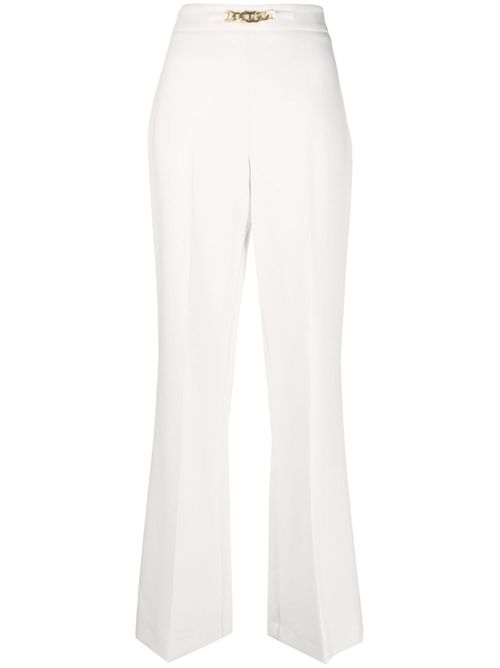 Oval-T chain flared trousers - White