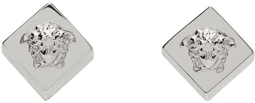 Versace Silver Medusa Mosaic Earrings