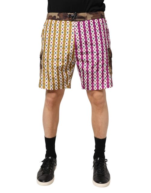 Playing Card Camouflage Shorts — Multicolor