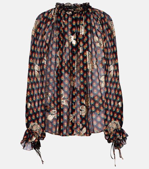 Silk-blend top