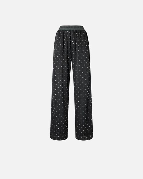 Mesh trousers with mirror detail - L