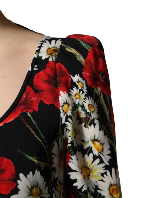 Floral Silk Gown — Black