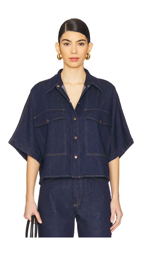 AGOLDE Taron Shirt in Rinse - Blue. S also in