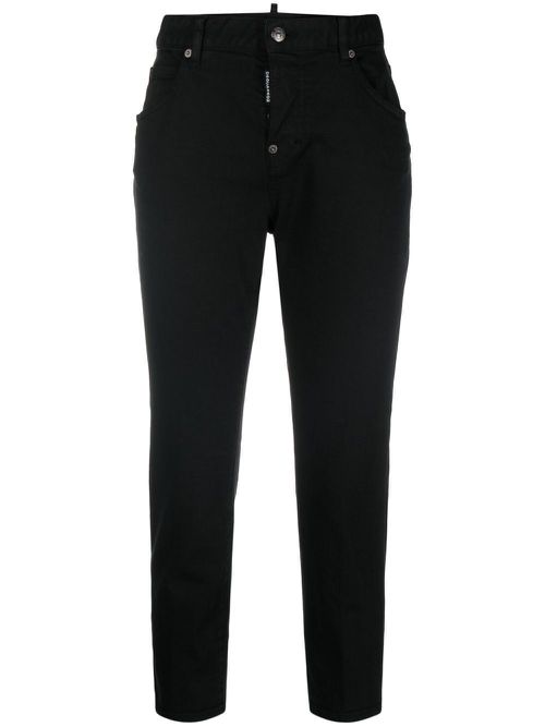 Mid-rise cropped jeans - Black