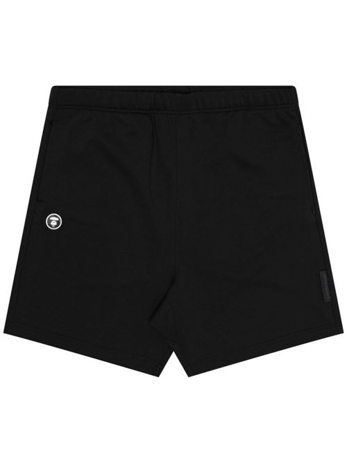 Logo-patch elasticated-waist shorts - Black