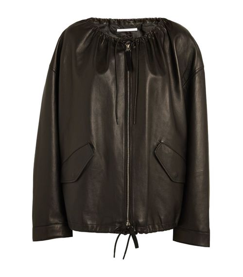 Leather Ruched Jacket