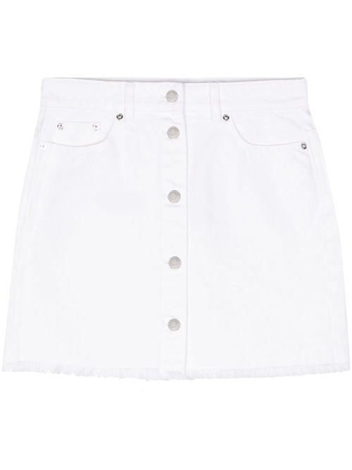 Frayed denim mini skirt - White